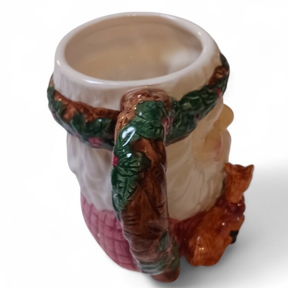 Vintage 1990s Woodland Santa Christmas Mug  Ceramic Coffee Hot Chocolate Cup Mug - Picture 4 of 14